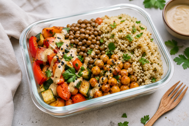Quinoa-Linsen-Bowl Meal Prep vegan